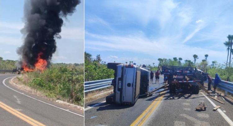 Homem morre carbonizado após colisão na PI-114, entre Cabeceiras e Campo Maior