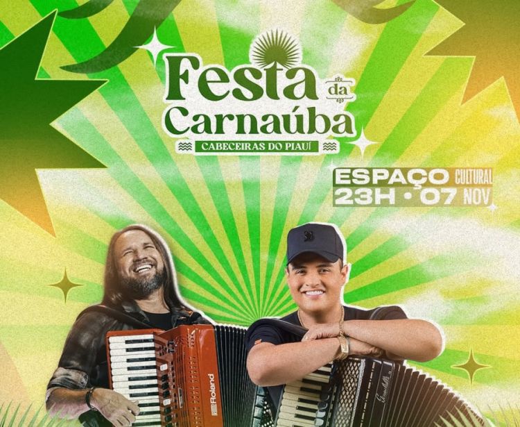 Cabeceiras do Piauí receberá Dorgival Dantas e Tarcísio do Acordeon na Festa da Carnaúba 2025