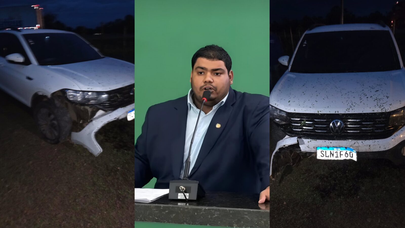 Vereador Ítalo Ibiapina sofre acidente na PI-113 ao desviar de cavalo, entre Barras e Cabeceiras