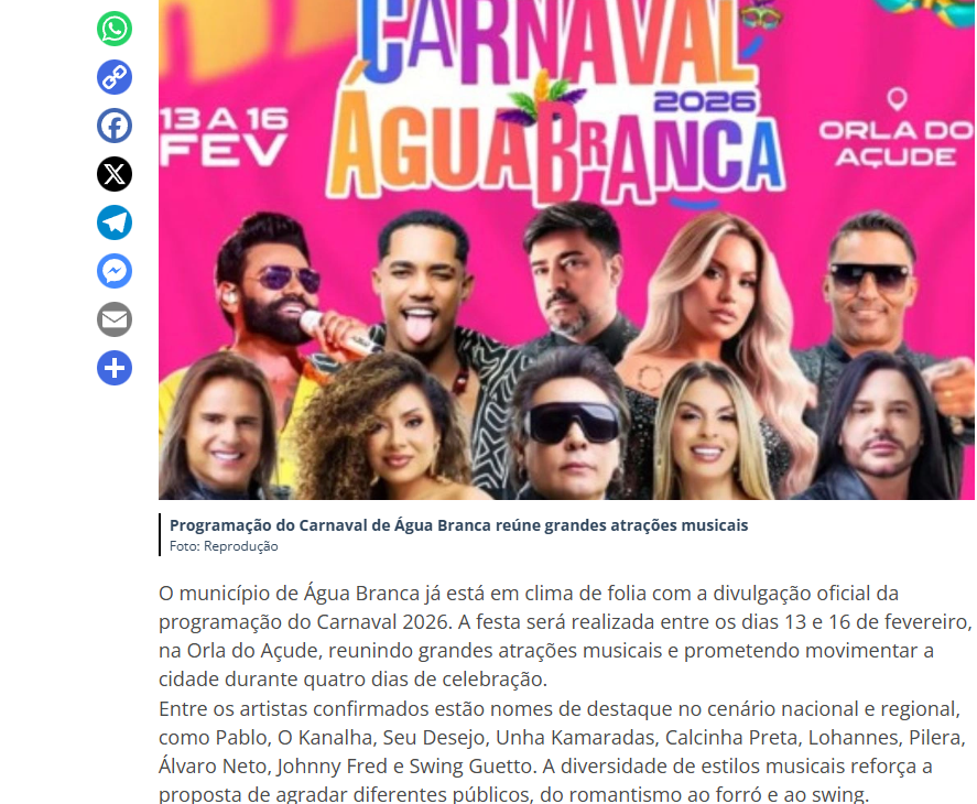 EDITORIAL: Bandas de forró no Carnaval do Piauí e a falta de coerência cultural e fiscal